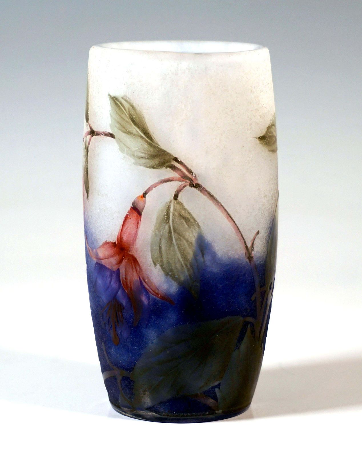 Art Nouveau Cameo Vase 'Fuchsia', Daum Nancy, France, Circa 1910 photo for sale