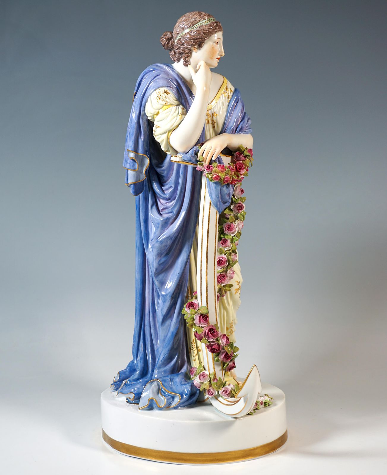 Large Meissen Porcelain Figurine 'Allegory Hope', By C.G. Juechtzer, Circa 1860 photo furniture