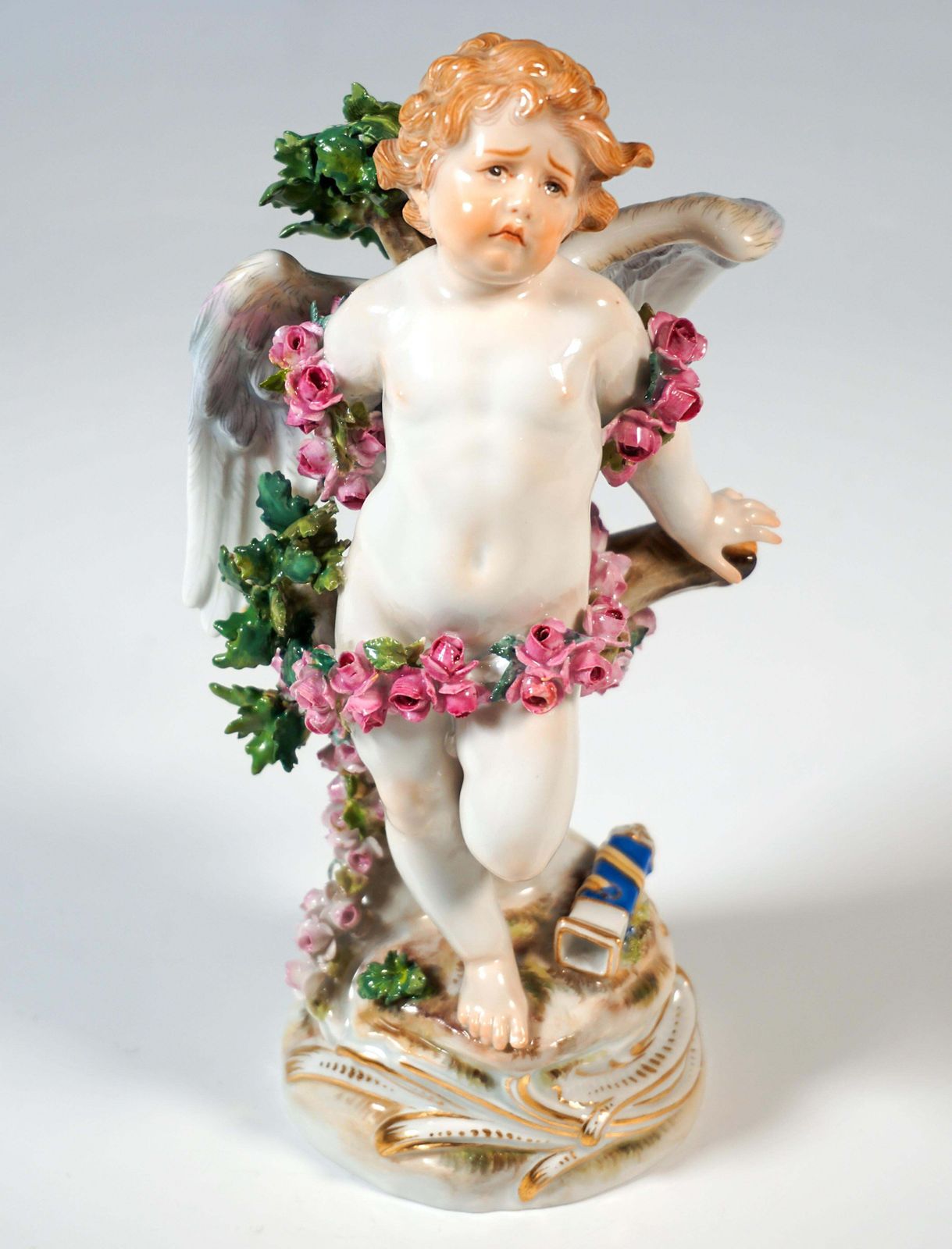 Meissen Art Nouveau Figure 'Tied Up Cupid' By Paul Helmig, Germany Circa 1900 photo vinterior