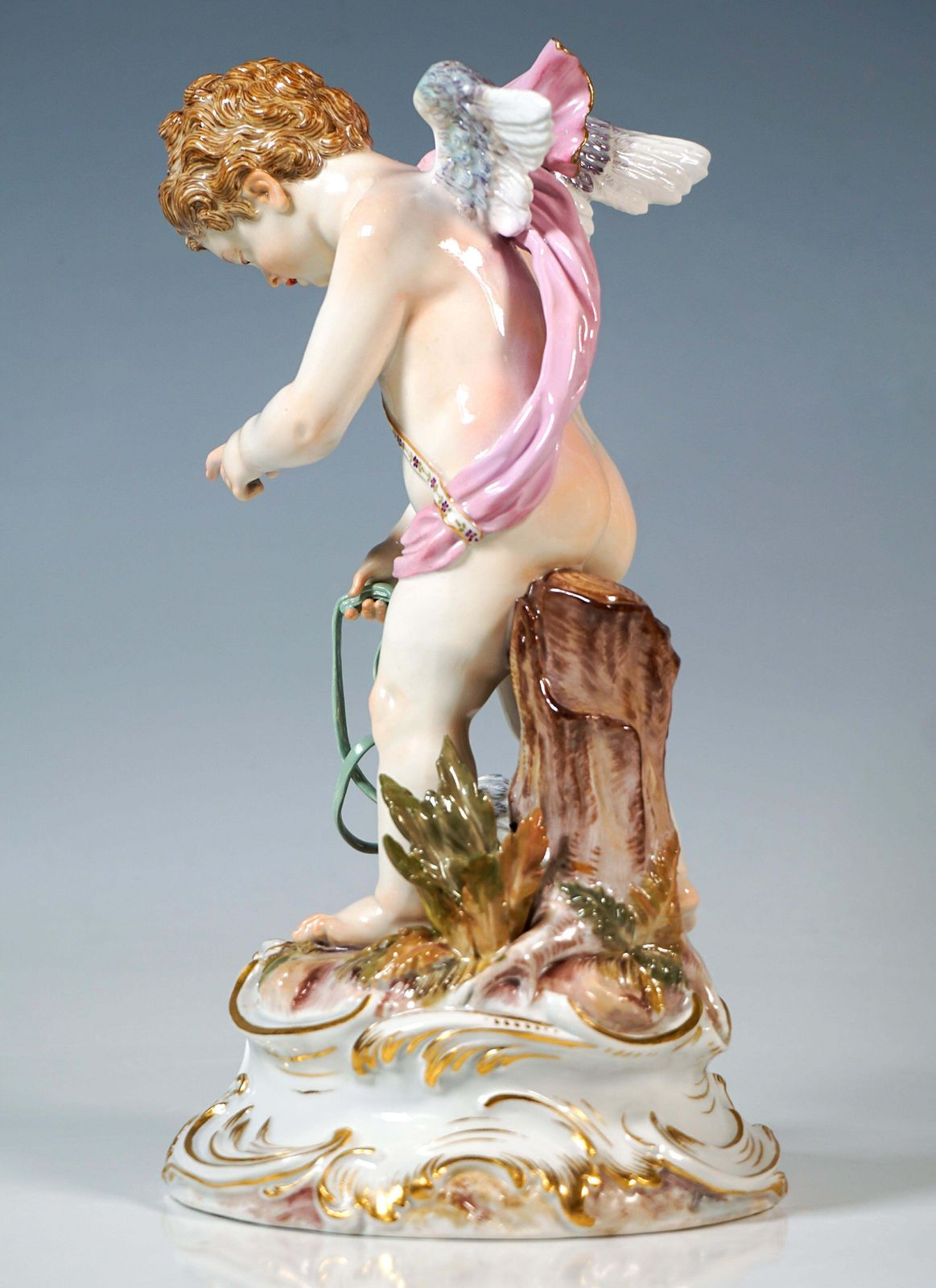 Meissen Art Nouveau Figure 'Cupid Leading A Heart', By August Ringler, Ca 1895 photo Home Decor