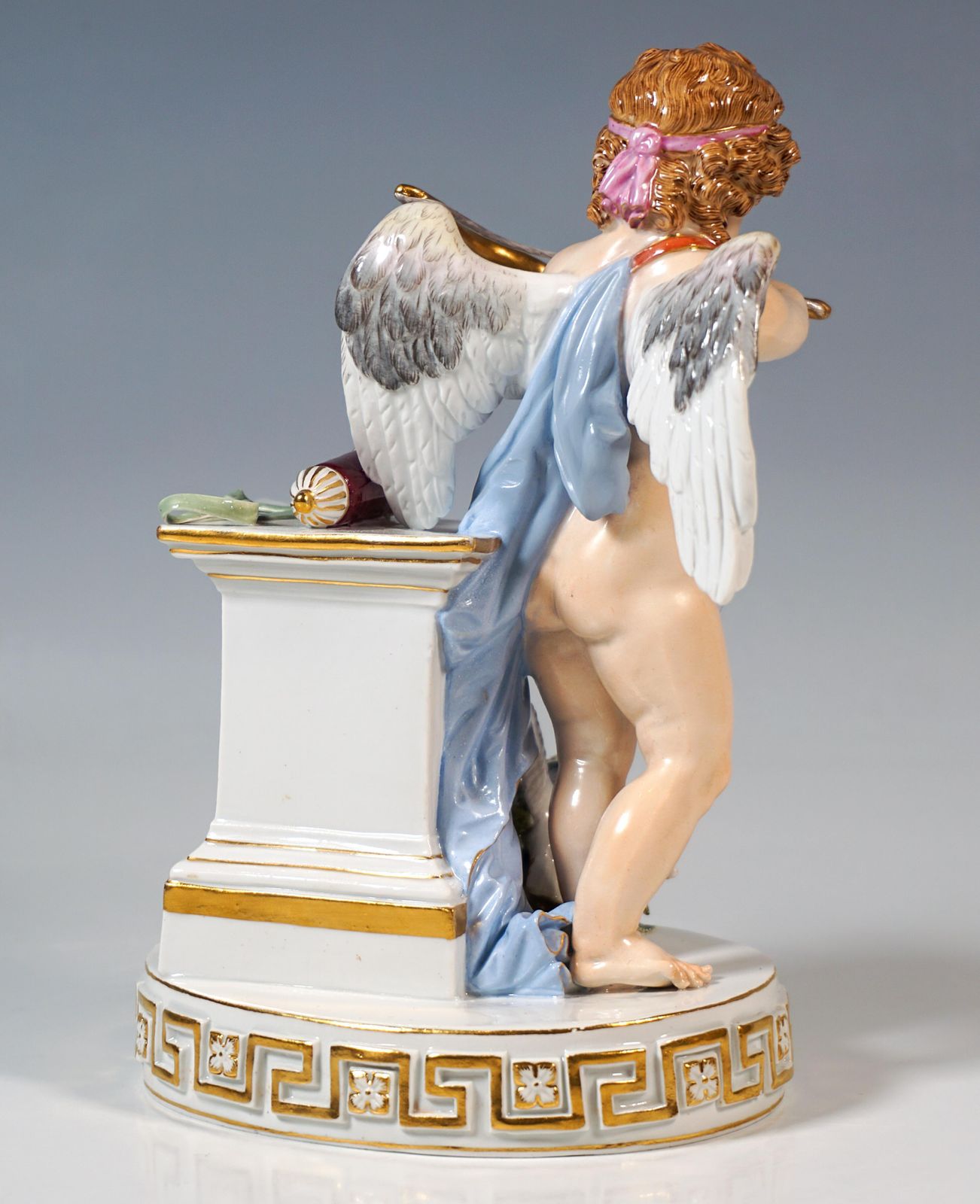 Meissen Cupid Figure 'Je Les Enflamme', By M. V. Acier, Germany, Circa 1870 photo for sale