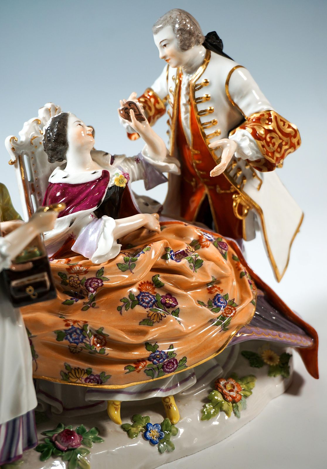 Meissen Crinoline Group 'The Heart Box Sale', By J.J. Kaendler, Germany, Ca 1850 photo buy