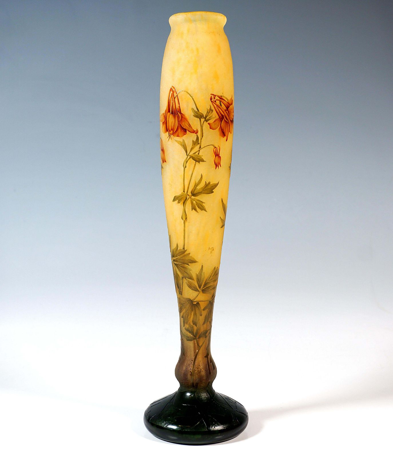 Large Art Nouveau Cameo Single Vase 'Ancolie', Daum Nancy, France, Ca 1910/1915 photo furniture