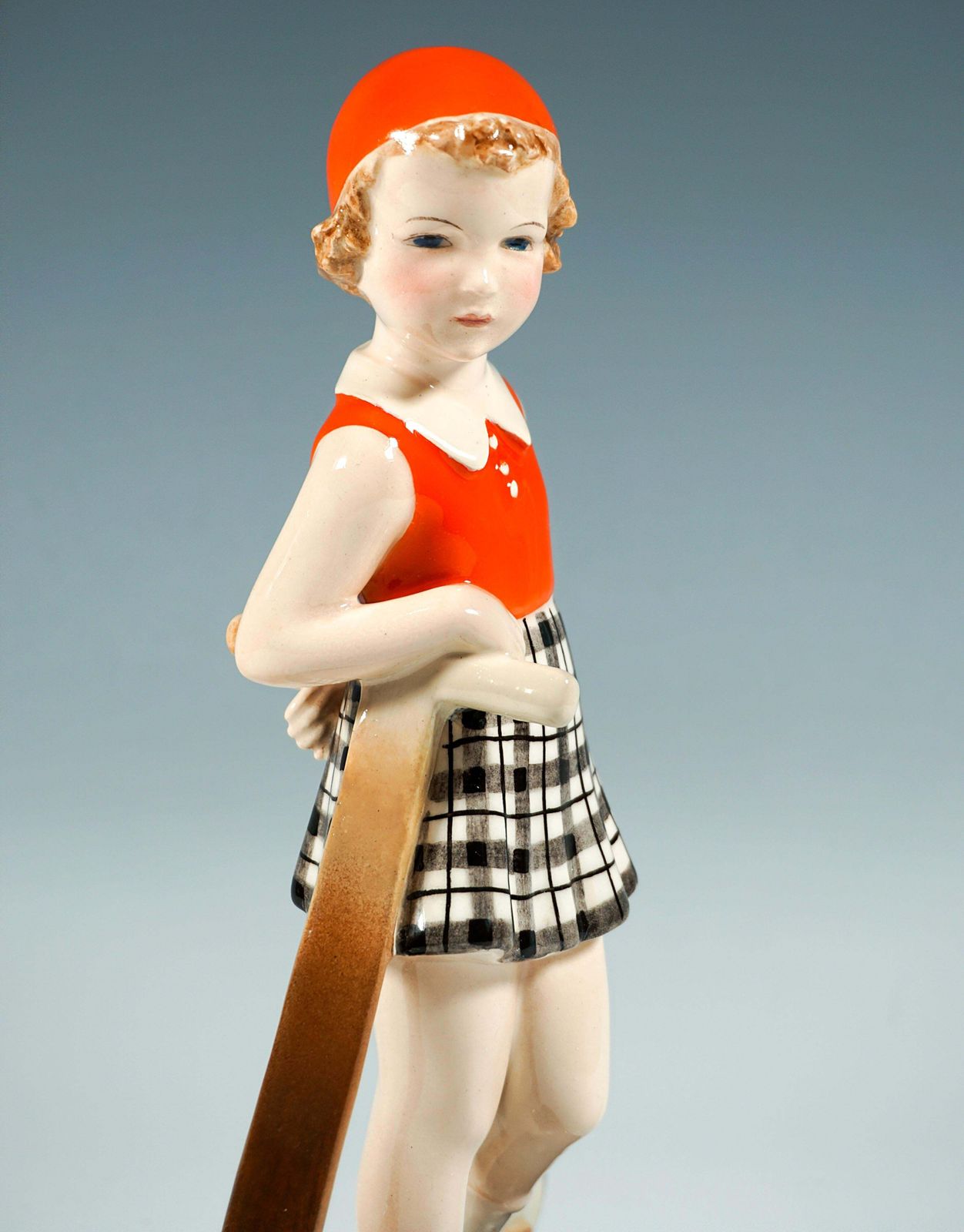 Goldscheider Art Déco Figure, 'Triton', Girl With Scooter, By Dakon, Around 1939 photo 2093.0