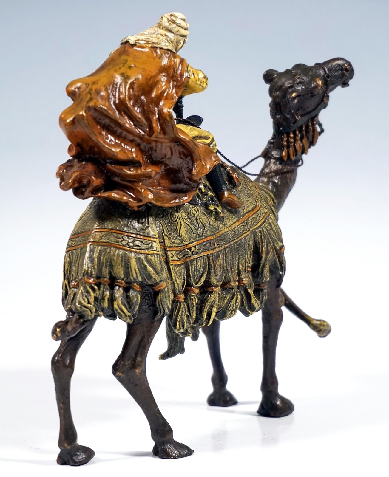 Arab On Camel Shooting A Lion, Viennese Bronze By Bergmann, Around 1900 photo Art