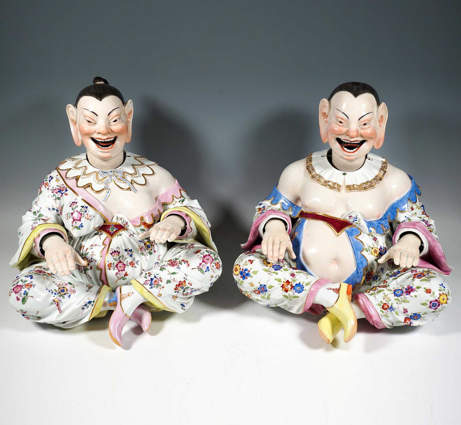 Two Large Seated Meissen Porcelain Wiggling Pagodas, By J.J. Kaendler, Ca 1840 photo furniture