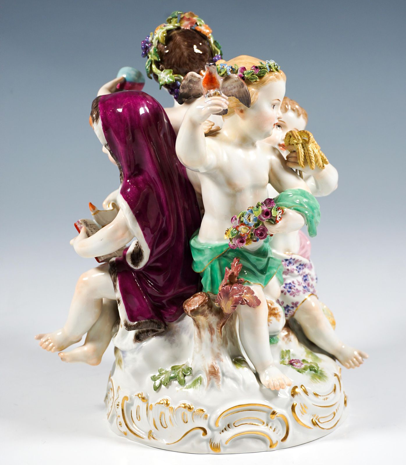 Large Meissen Cupid Group 'Allegory   The Four Seasons', By Leuteritz, Ca. 1880 photo Home Decor