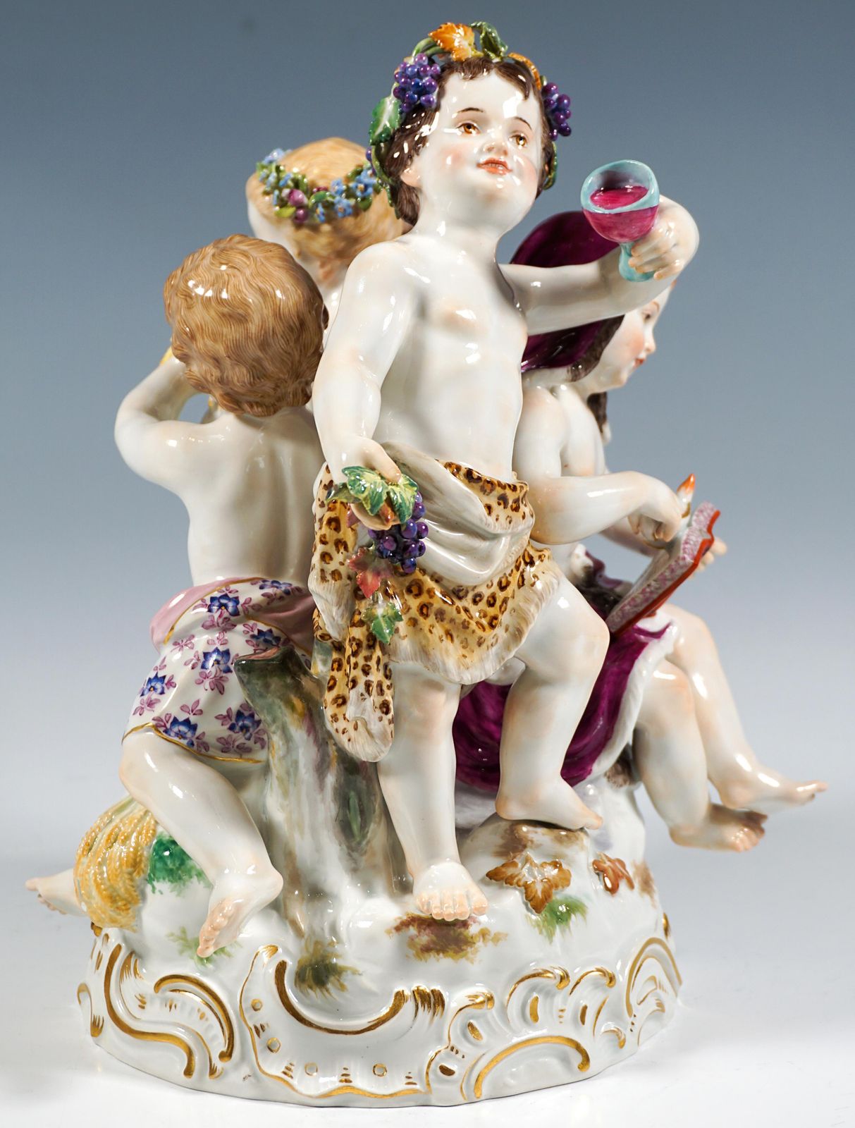 Large Meissen Cupid Group 'Allegory   The Four Seasons', By Leuteritz, Ca. 1880 photo buy
