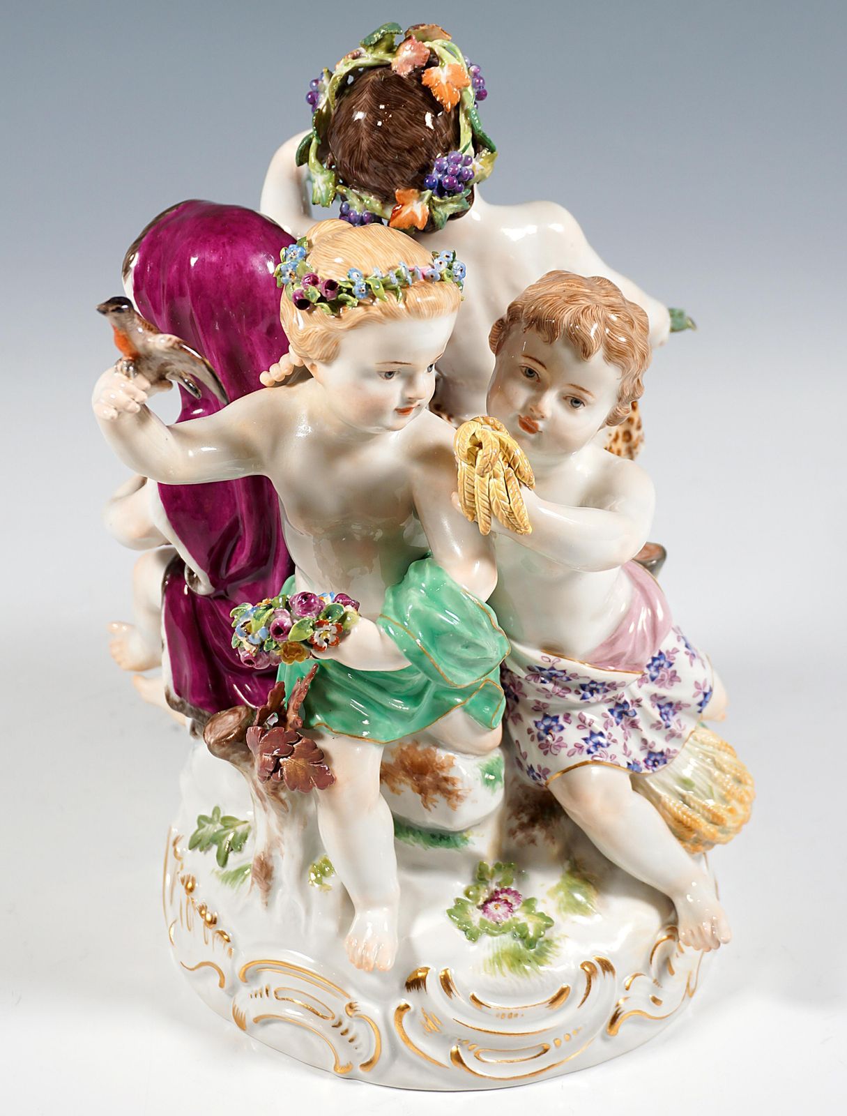 photo furniture Large Meissen Cupid Group 'Allegory   The Four Seasons', By Leuteritz, Ca. 1880