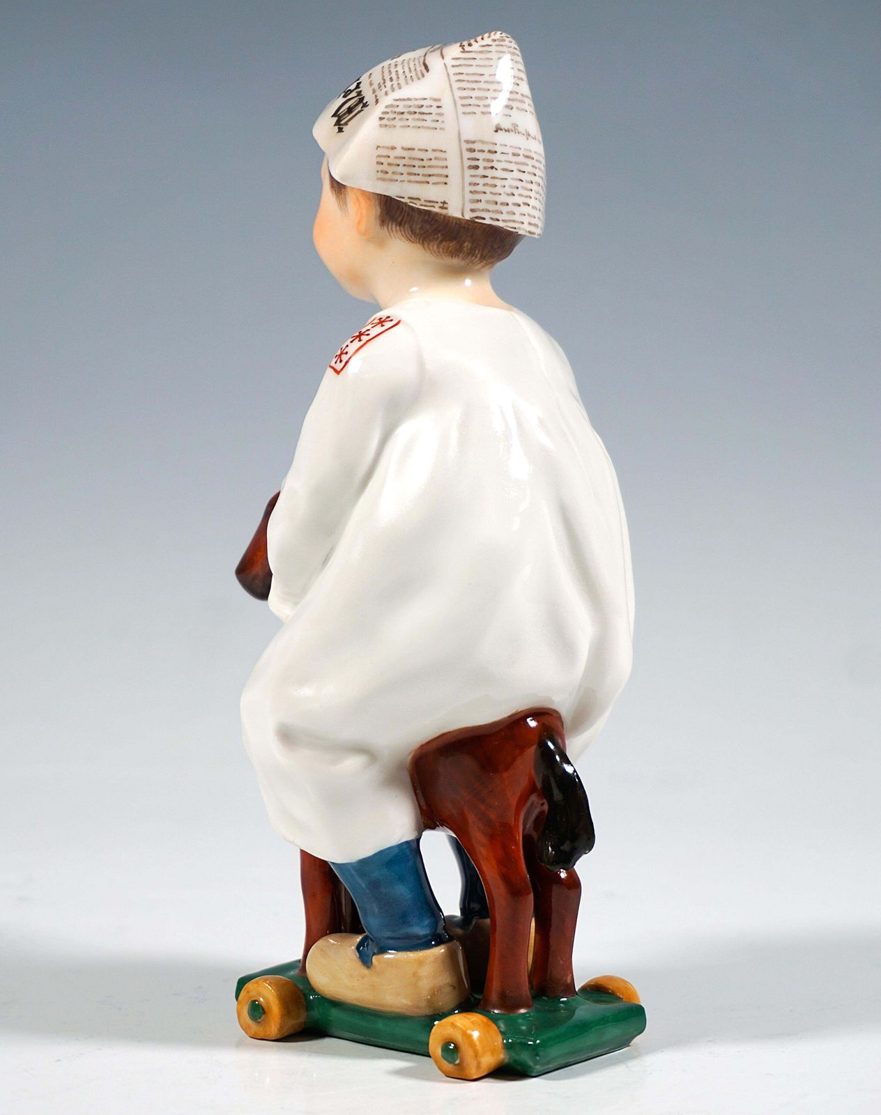 Meissen Art Nouveau Figurine, Boy On Wooden Horse, By Konrad Hentschel, 1905 photo for sale