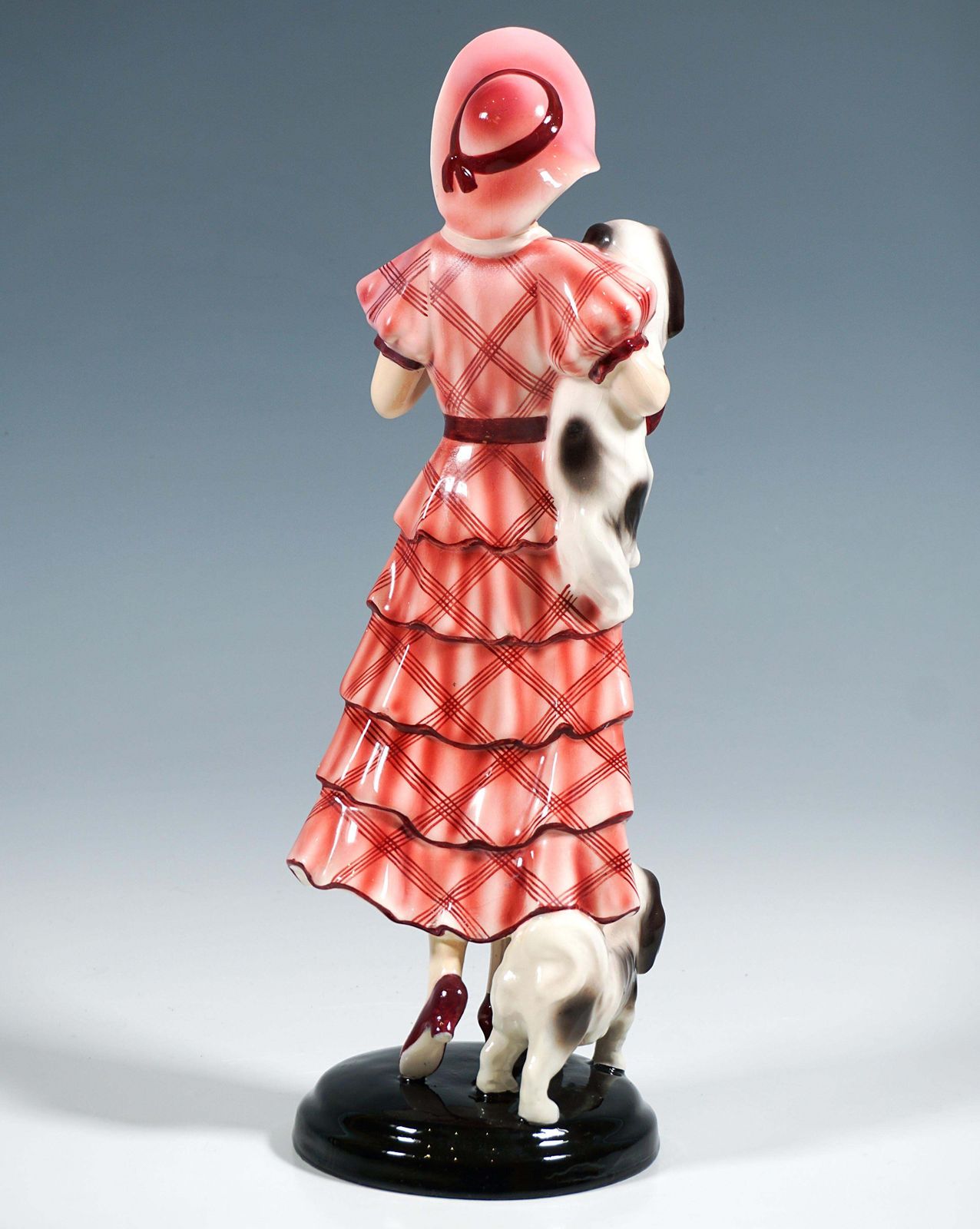 Goldscheider Vienna Group 'Jealousy' Elegant Lady With Pekinese, Lorenzl Ca 1935 photo for sale