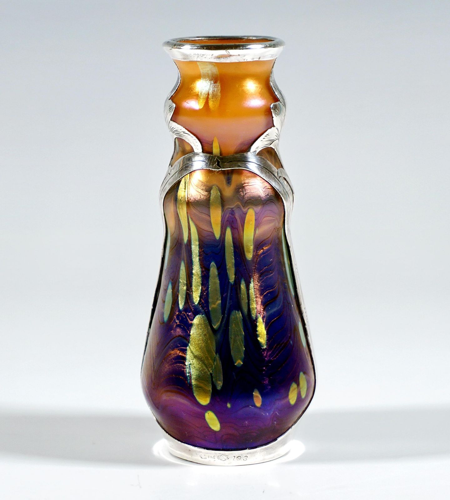 Loetz Art Nouveau Vase New Red Cytisus Silver Mount, Austria Hungary, Circa 1902 photo furniture