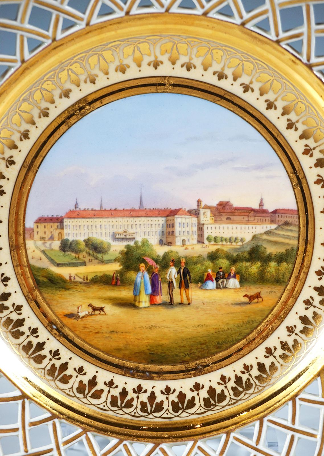 Viennese Imperial Porcelain Veduta Plate, 'K.K. Hofburg á Vienne', 1818 photo Home Decor