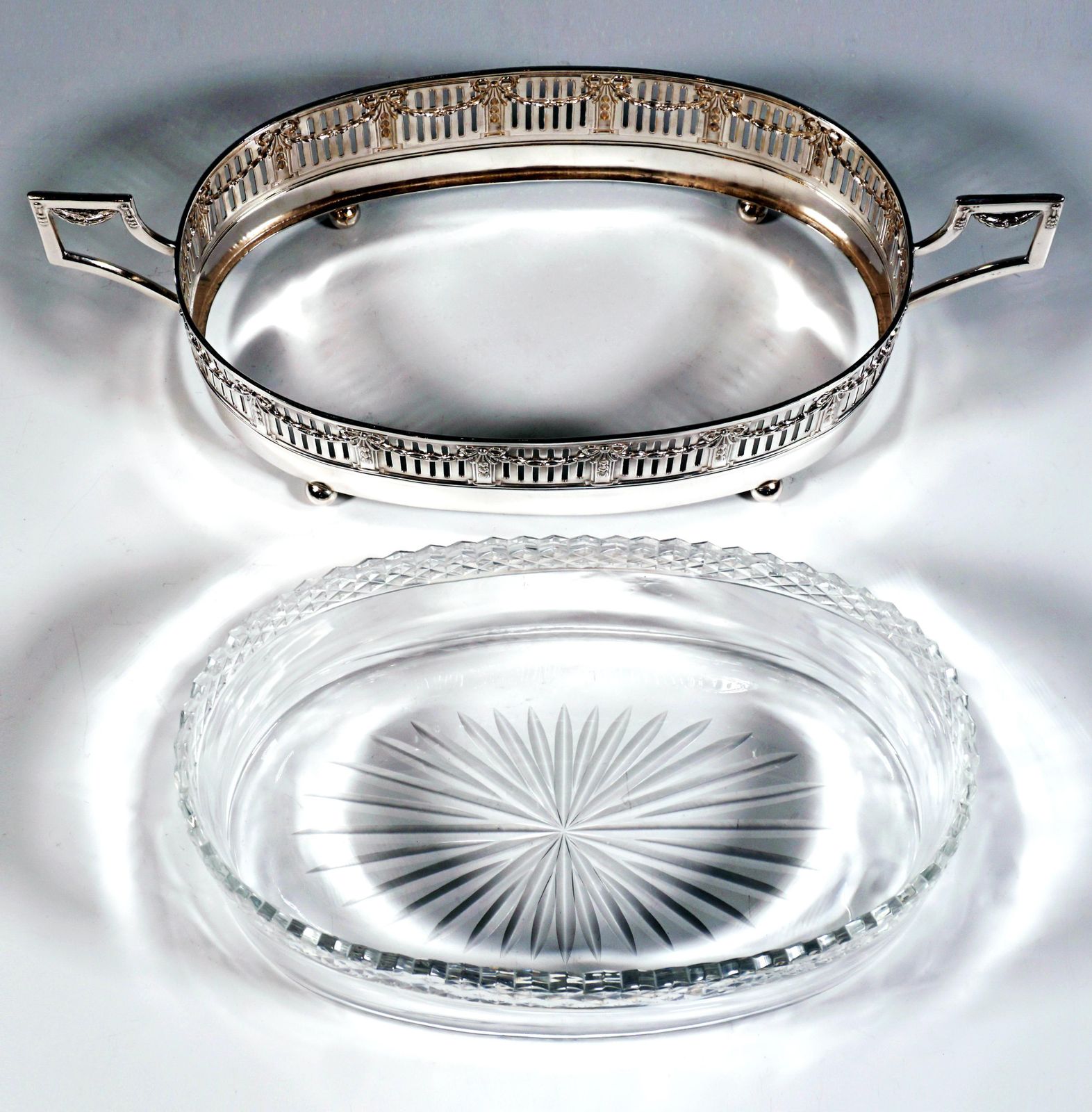 Art Nouveau Silver Jardinière With Cut Glass Insert, Lippa & Co, Vienna Ca 1900 photo 2131.0