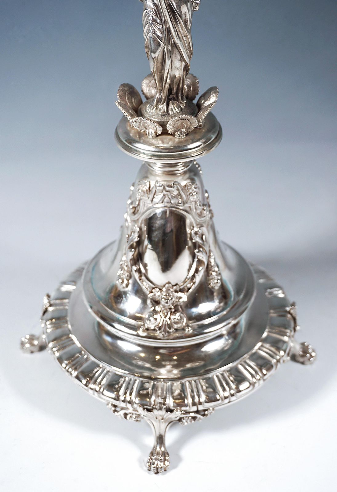 Pair Of 6 Flame Art Nouveau Silver Candelabra With Caryatids, Vienna, Ca 1890 photo buy
