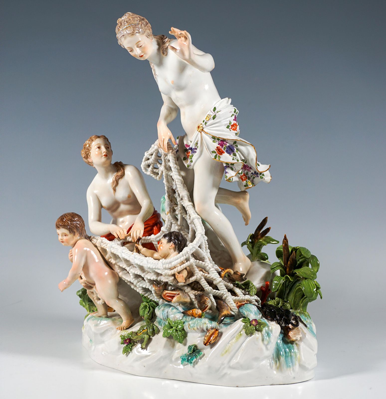 Large Mythological Meissen Group 'The Catch Of The Triton', J.J. Kändler, C 1870 photo furniture