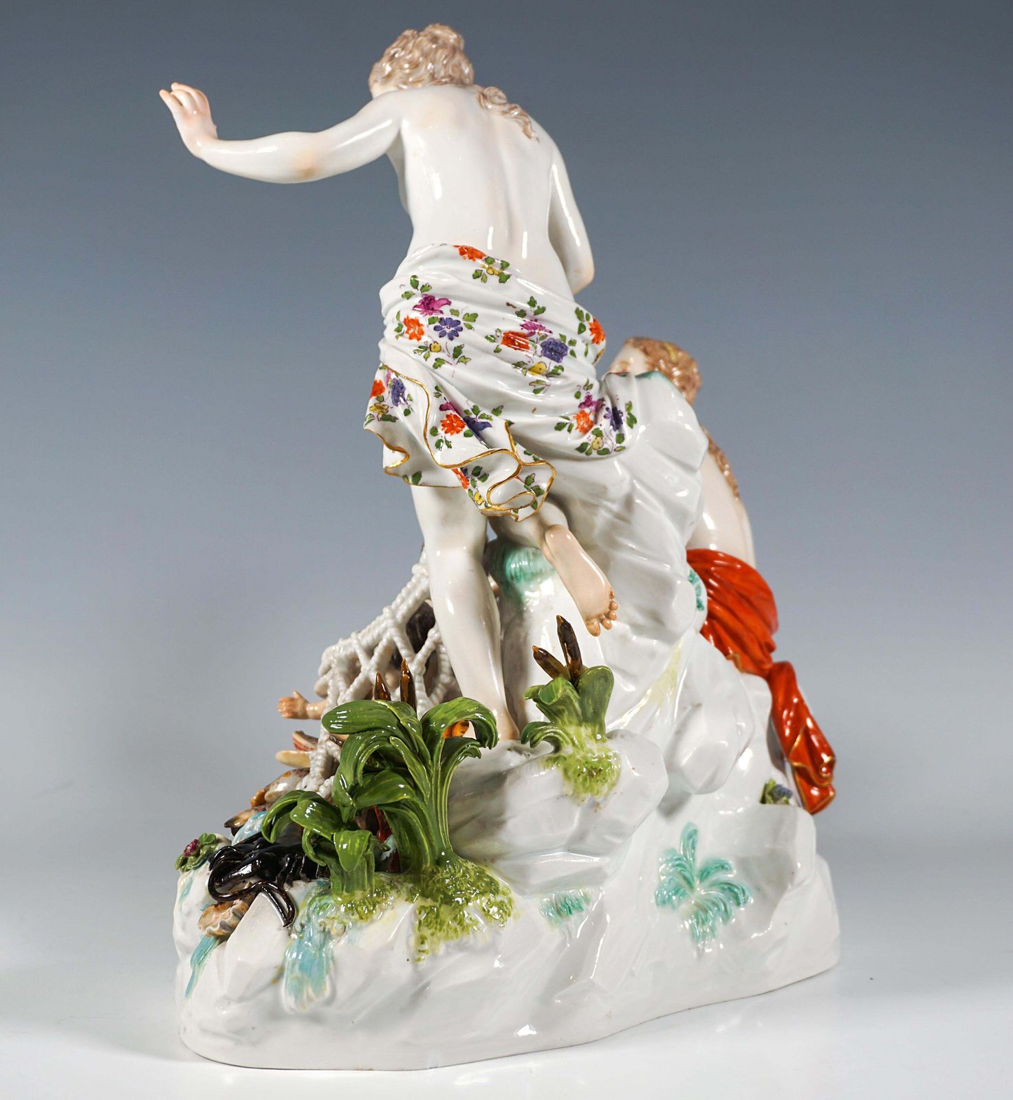 Large Mythological Meissen Group 'The Catch Of The Triton', J.J. Kändler, C 1870 photo for sale