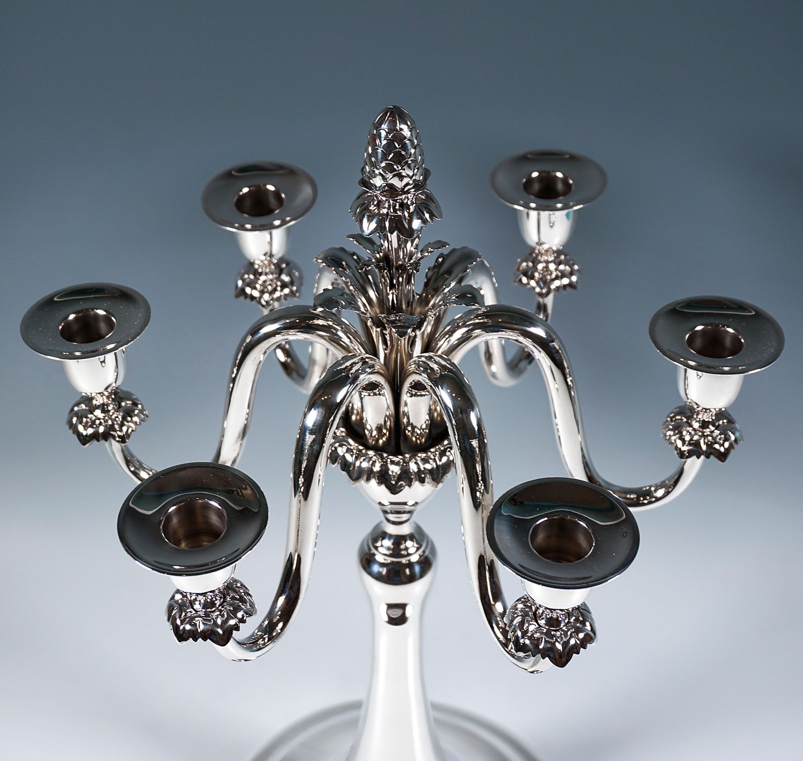 Pair Of 6 Flame Art Nouveau Silver Candelabra, By J.C. Klinkosch Vienna, Ca 1900 photo buy