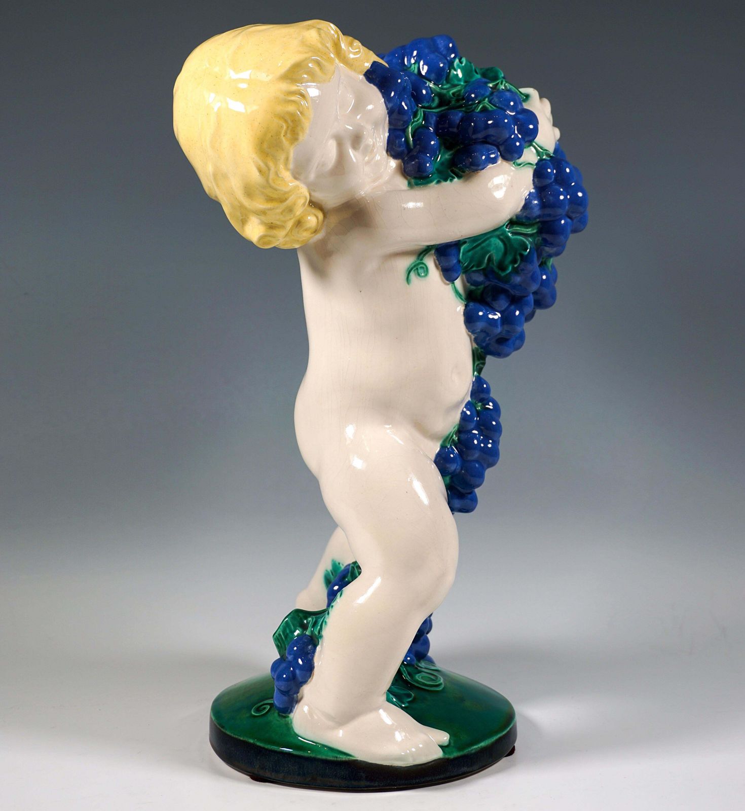 'Autumn', Putto With Grapes, By Michael Powolny, Vienna Ceramics, 1913 1919 photo furniture