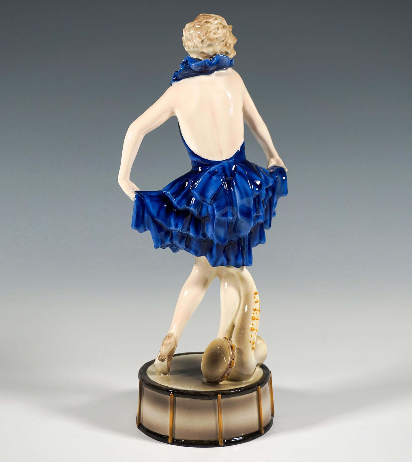 Goldscheider Art Déco Dancer Posing On Drum, By Josef Lorenzl, Around 1926 photo for sale