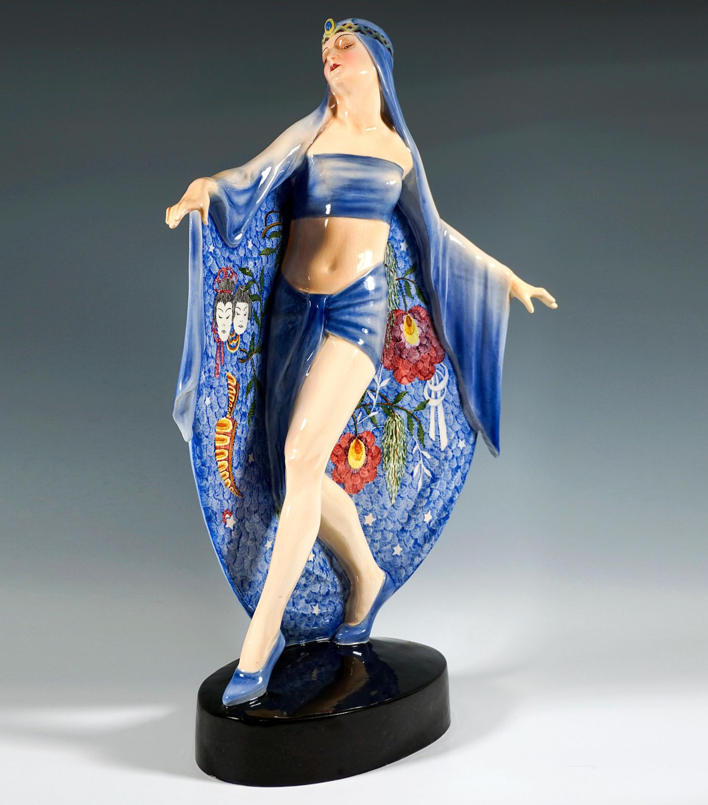 'Egyptian Temple Dancer', Large Marcell Goldscheider Vienna Figurine, Circa 1930 photo furniture