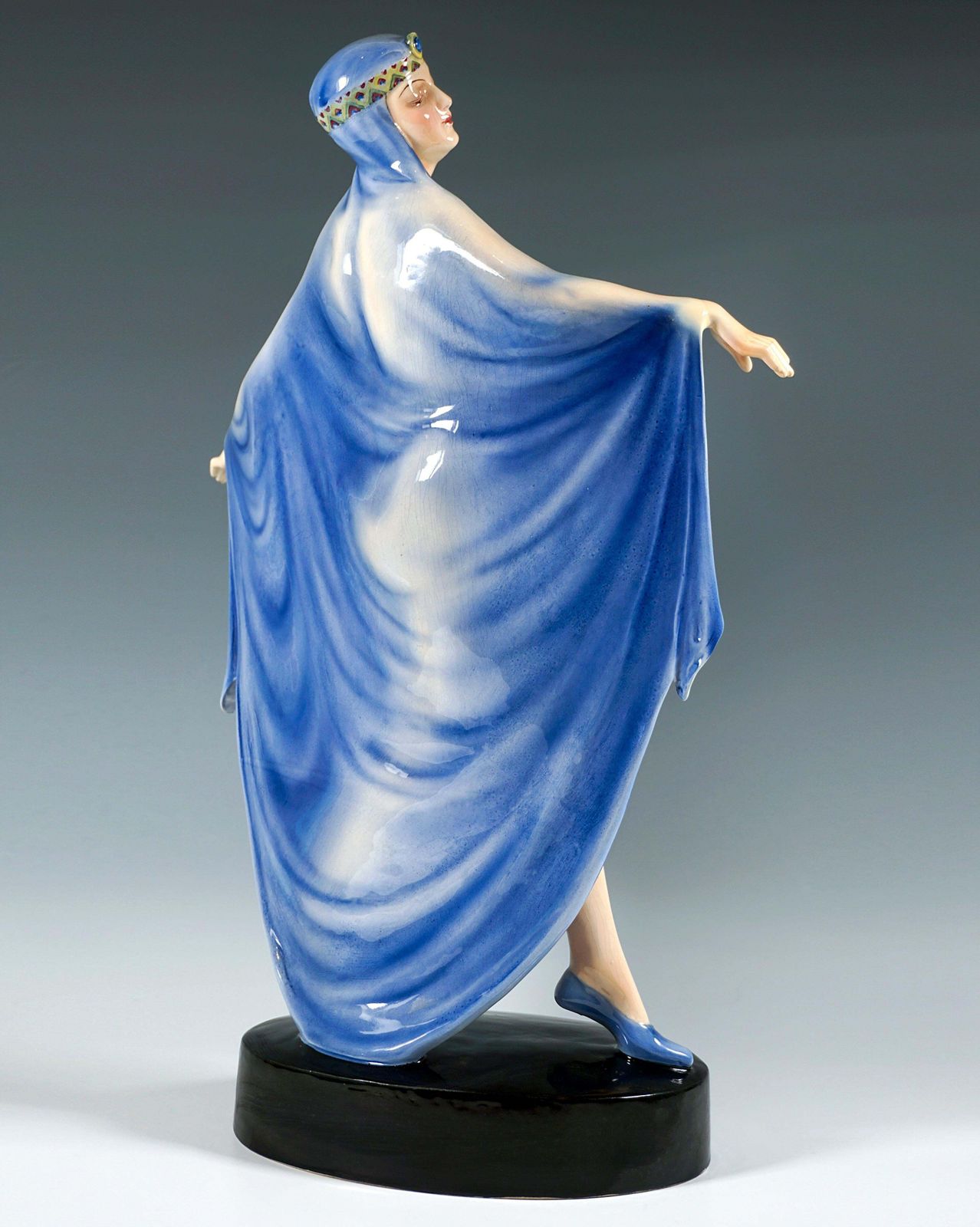 'Egyptian Temple Dancer', Large Marcell Goldscheider Vienna Figurine, Circa 1930 photo for sale