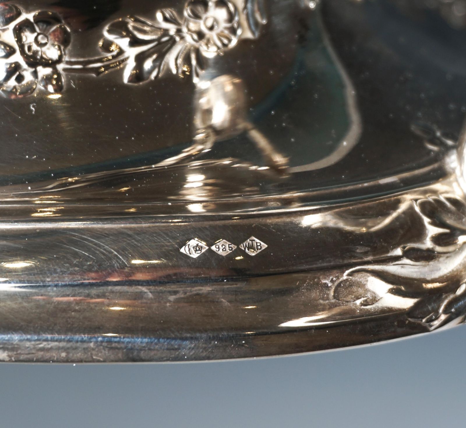 Art Nouveau Silver Jardinière With Cut Glass Liner, Wilhelm Binder, Germany photo buy