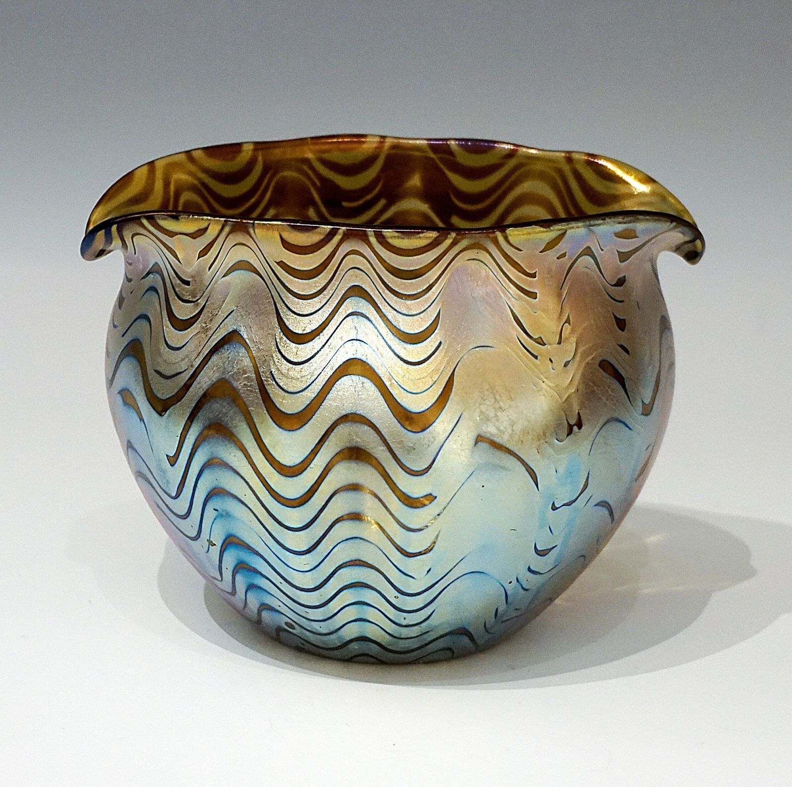 Loetz Art Nouveau Glass Vase Phenomenon Gre Crete 7767, Austria Hungary, Ca 1900 photo for sale
