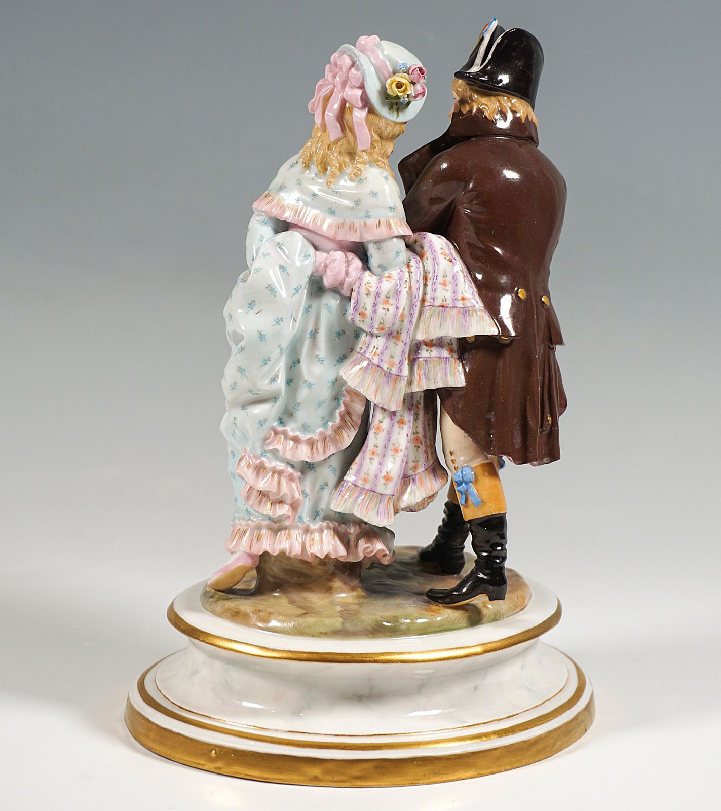 Meissen Costume Group, Couple Dressed In Empire Style, By H. Goeschl, Ca 1940 photo for sale