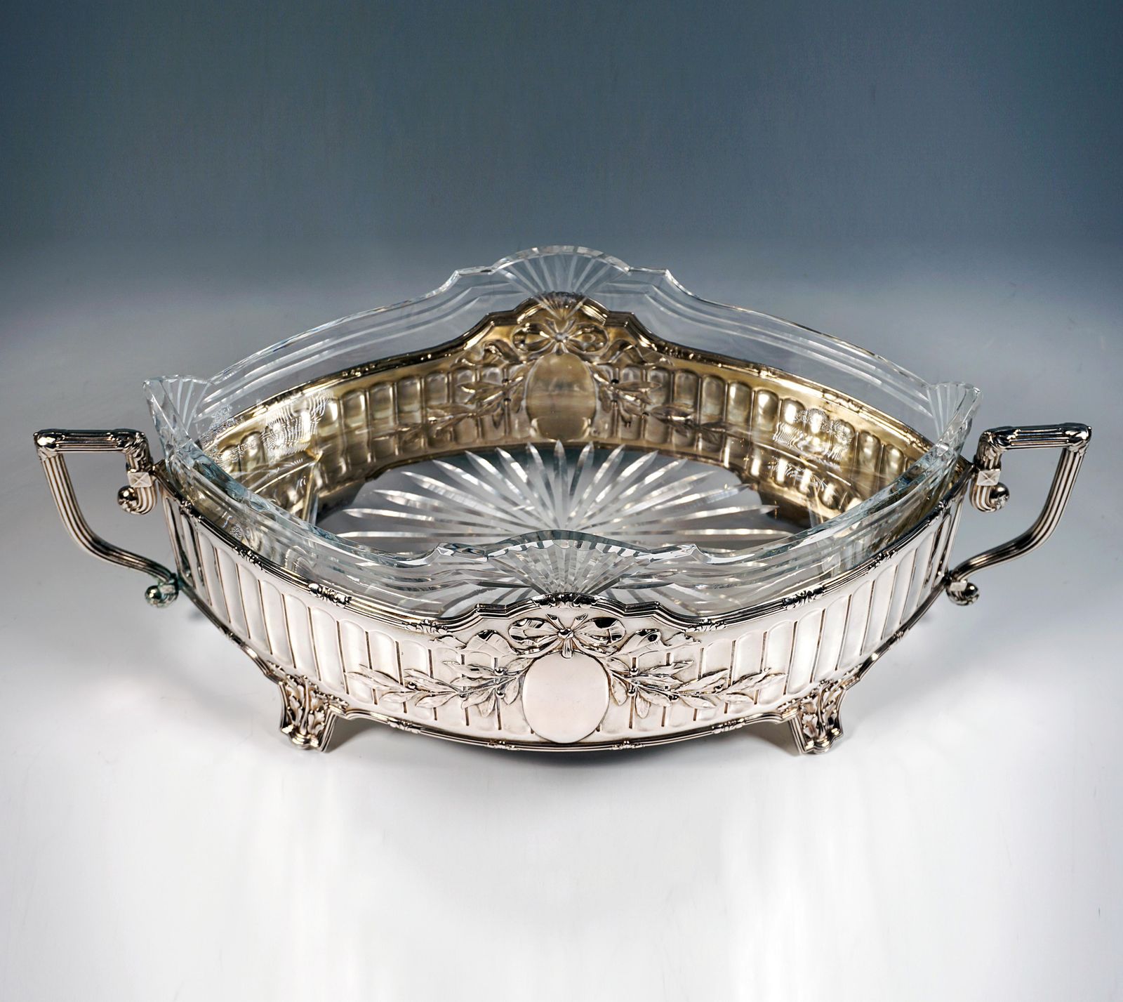 Art Nouveau Silver Jardinière In Navette Form, Koch & Bergfeld Germany, Ca 1900 photo furniture