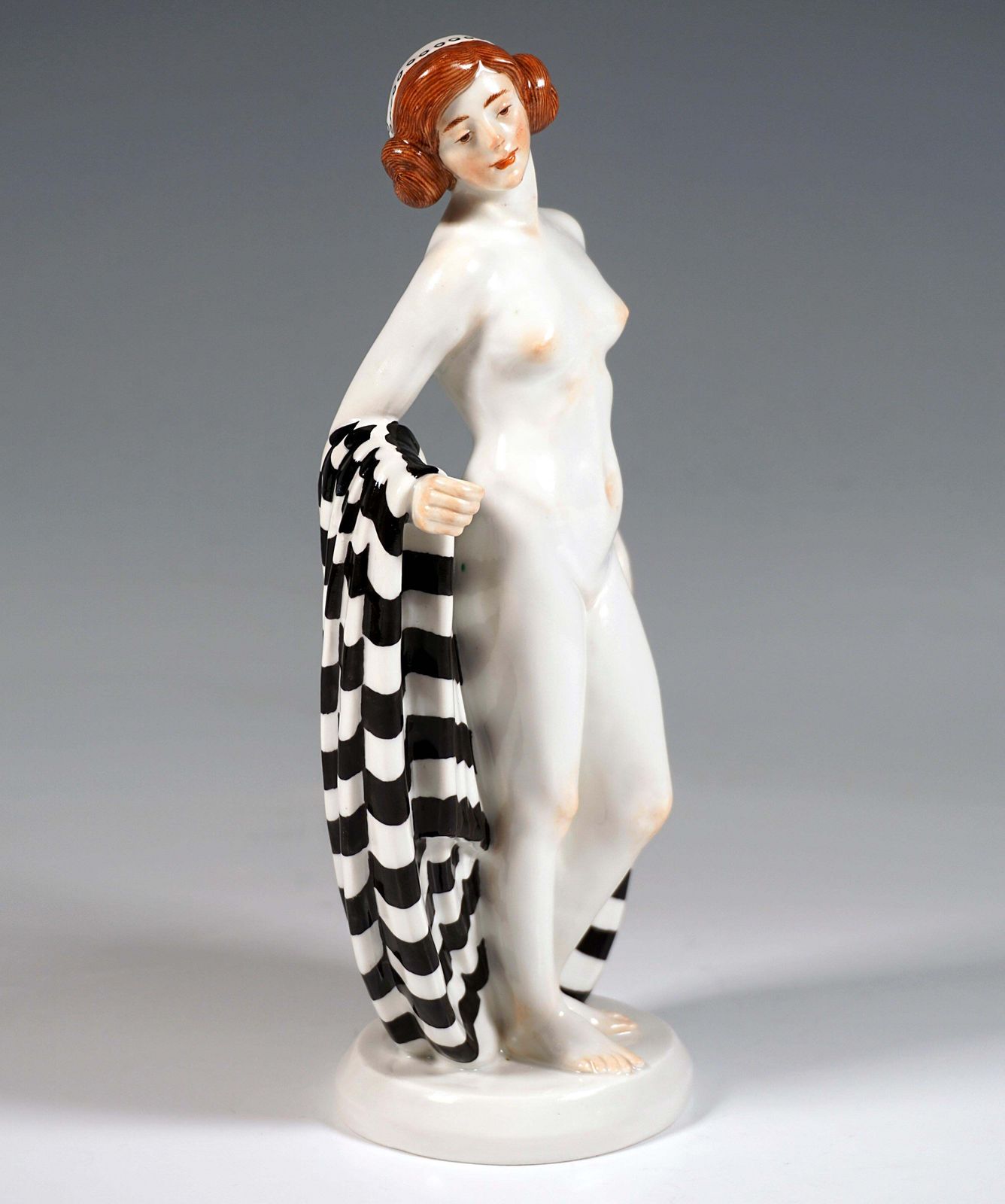 Meissen Germany Art Nouveau Figurine Girl With Shawl, By Theodor Eichler, C 1913 photo for sale