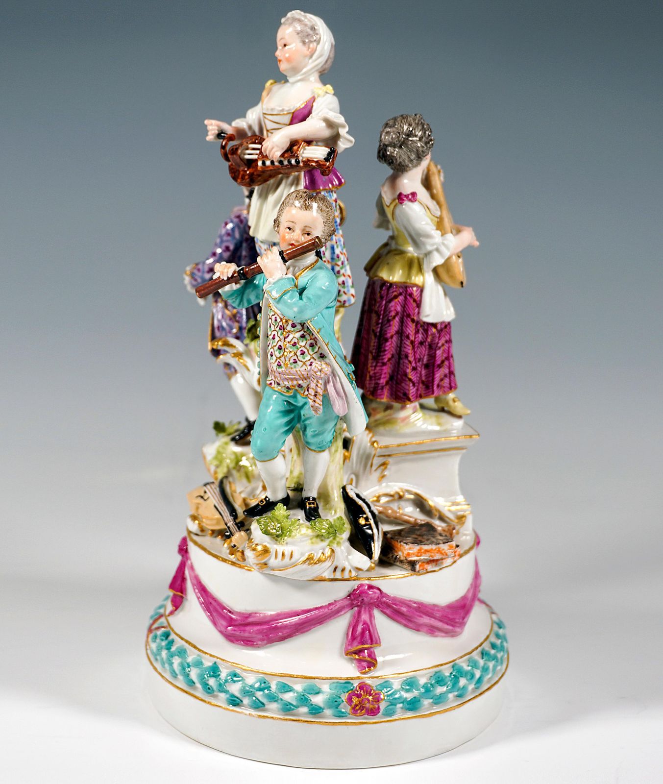 Baroque Meissen Porcelain Group Four Children Playing Music, J.J. Kaendler, 1770 photo for sale