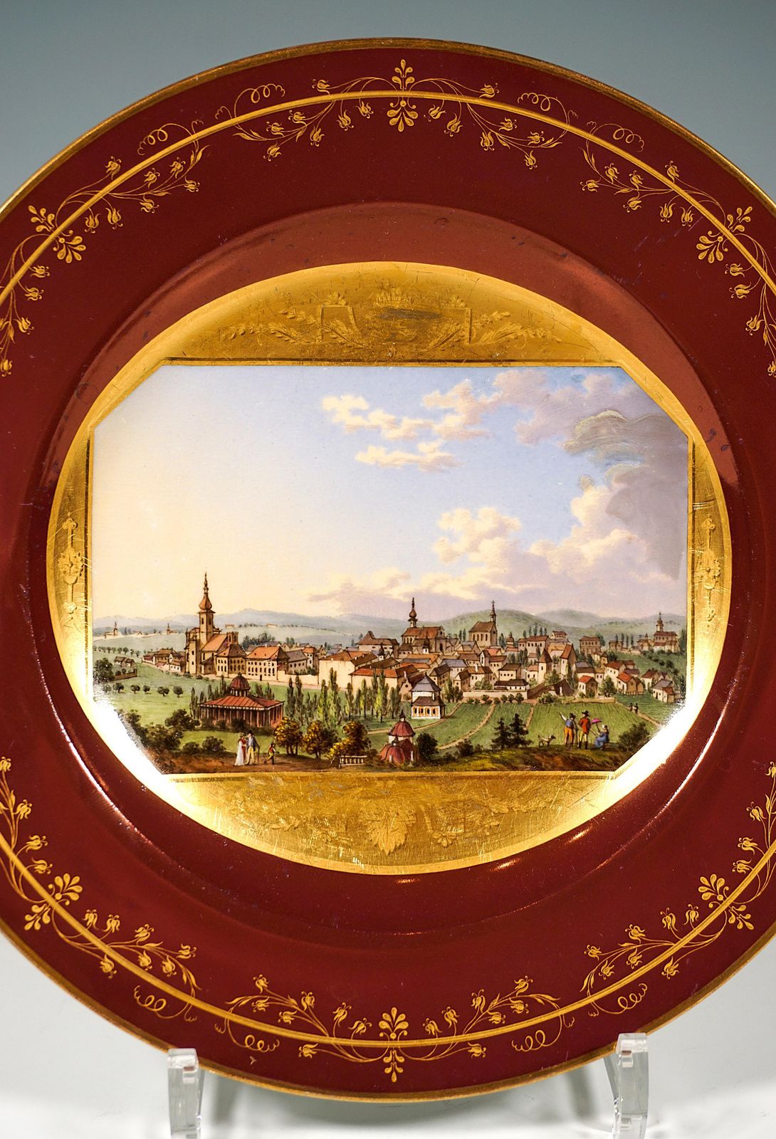 Viennese Imperial Porcelain Picture Plate Plate, Baden En Autriche, 1813 photo for sale