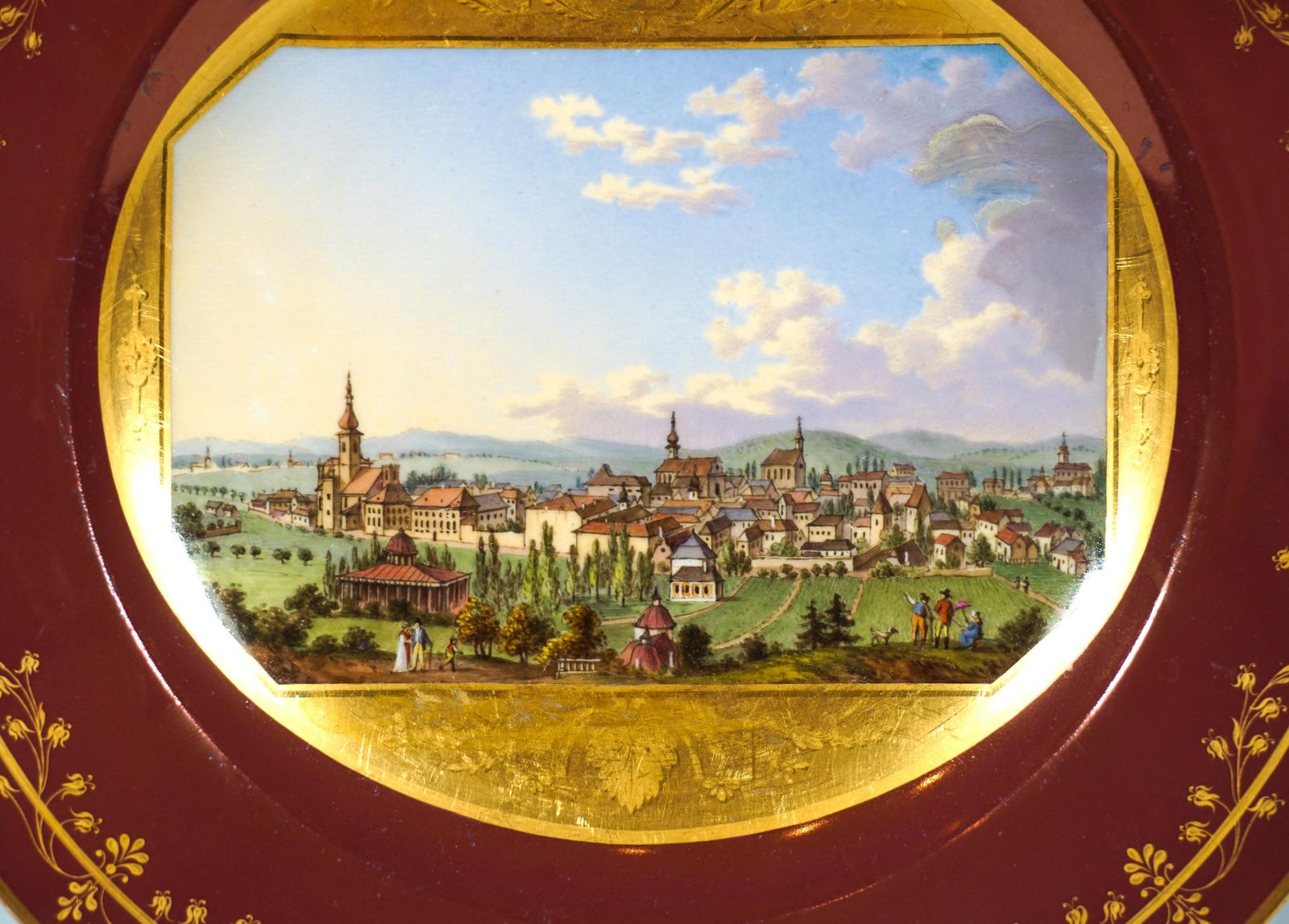 Viennese Imperial Porcelain Picture Plate Plate, Baden En Autriche, 1813 photo Home Decor