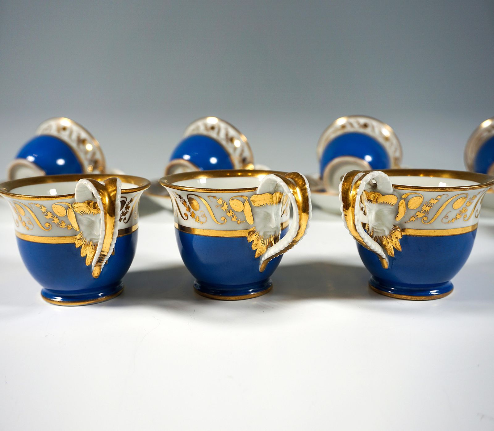 Vienna Imperial Porcelain Coffee Service, 8 People, Prussian Blue & Gold, 1825 photo buy