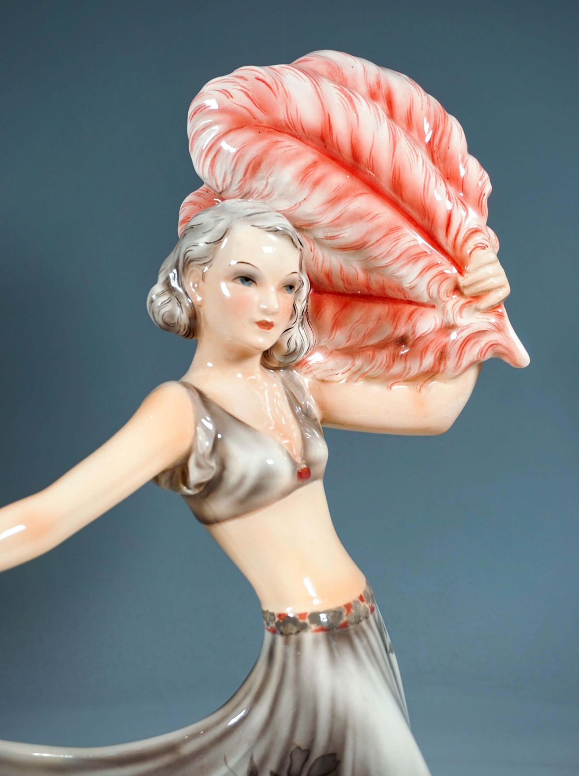 Goldscheider Art Déco Figure, 'Fan Dance', By Josef Lorenzl, Around 1939 photo vinterior