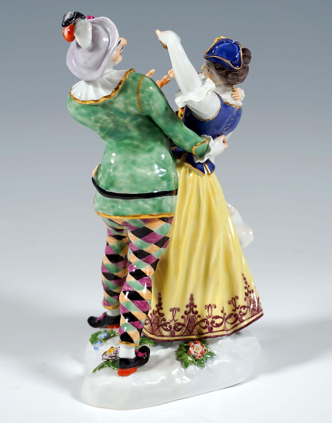 Meissen Commedia Dell'arte Group Harlequin Family By J.J. Kaendler Germany C1870 photo for sale