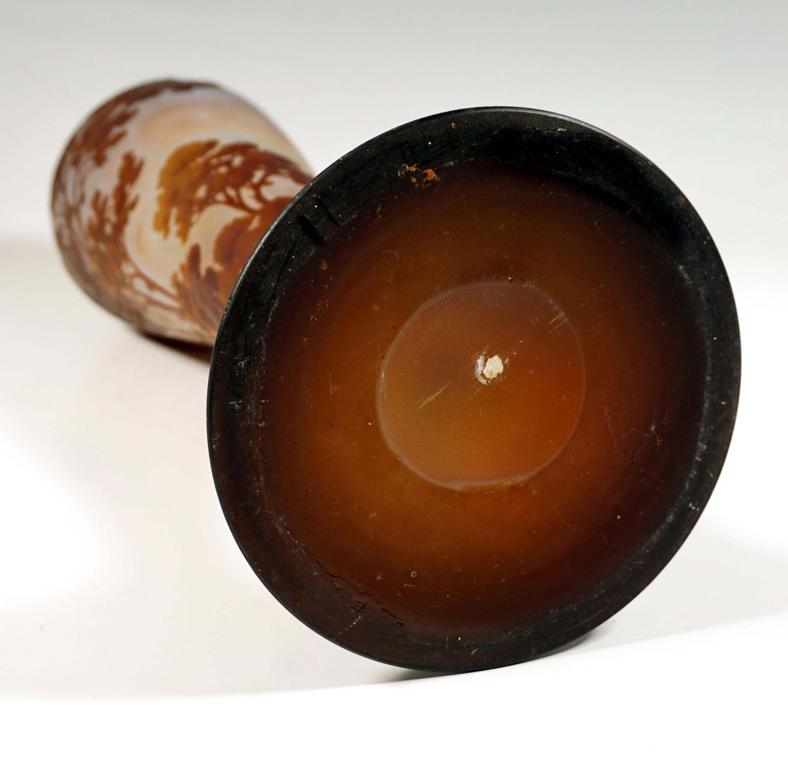 photo for sale émile Gallé Art Nouveau Cameo Vase, Seascape Decor, France, Circa 1904