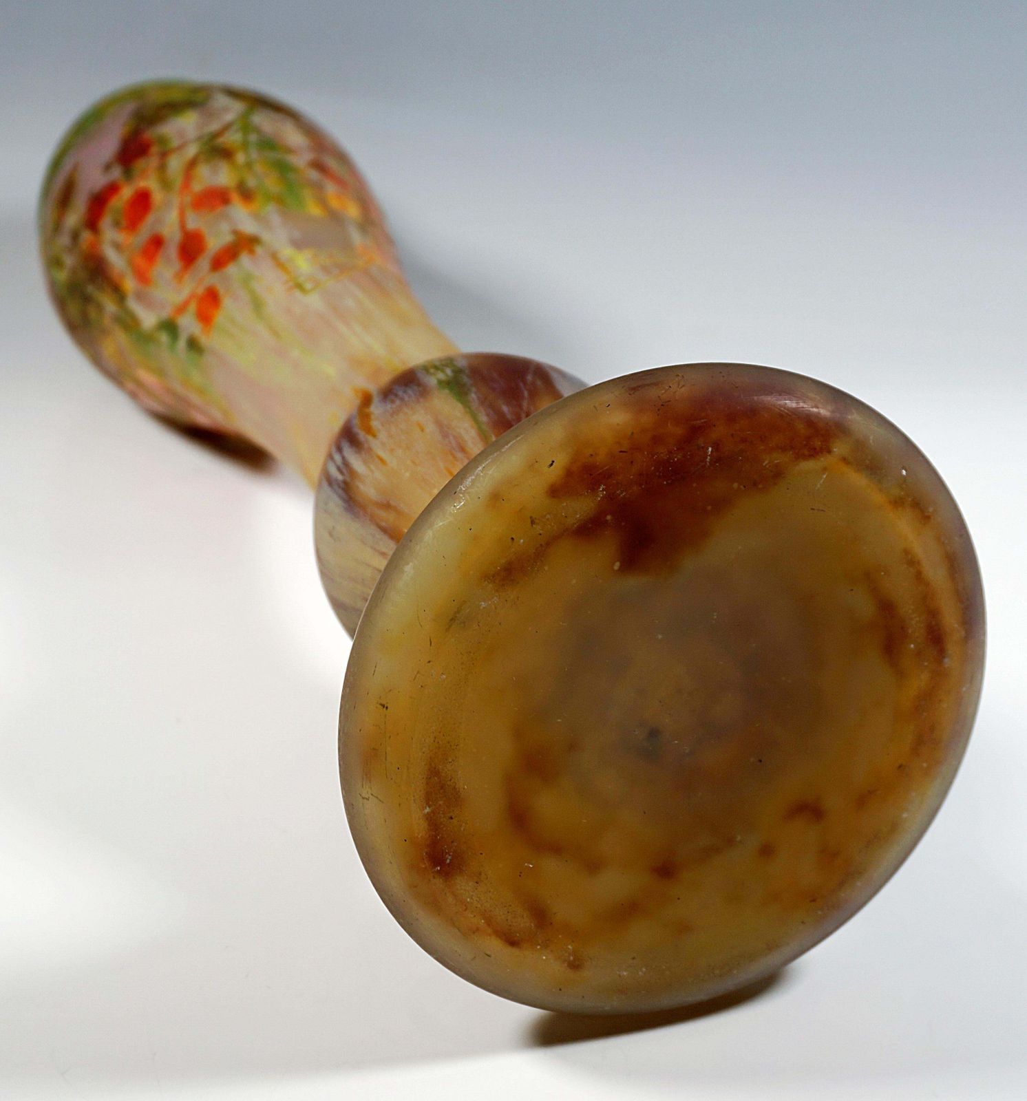 photo for sale Large Art Nouveau Cameo Vase With Rosehip Decor, Daum Nancy, France, Circa 1910