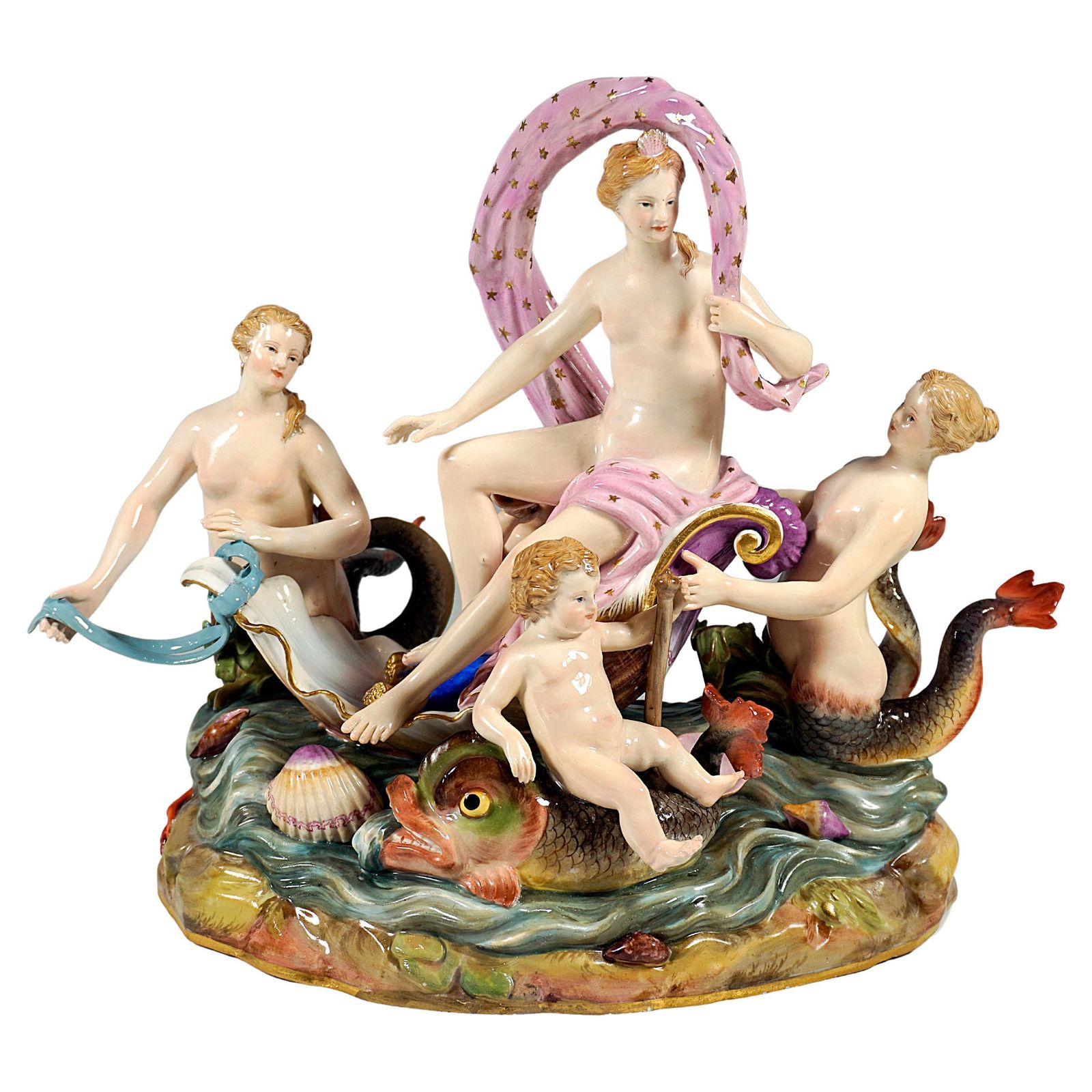 Meissen Allegorical Group 'The Water', By M.V. Acier, Germany, Around 1860
