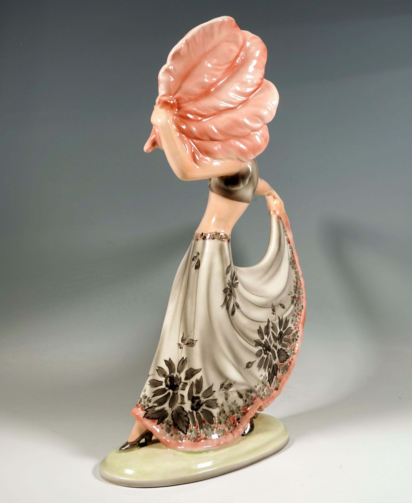 Goldscheider Art Deco Figurine, 'Fan Dance', By Josef Lorenzl, Around 1938 photo Art