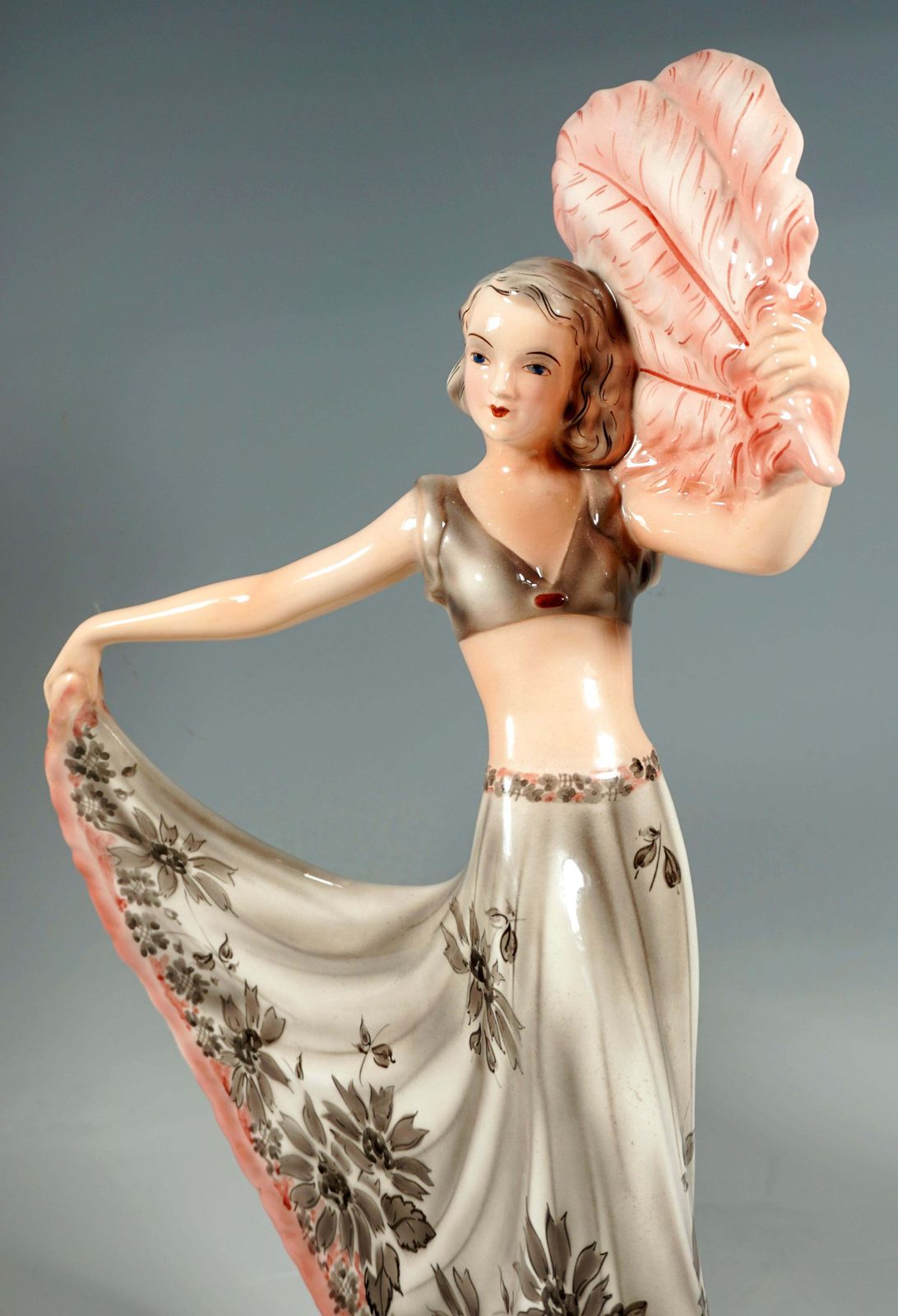 Goldscheider Art Deco Figurine, 'Fan Dance', By Josef Lorenzl, Around 1938 photo 3064.0