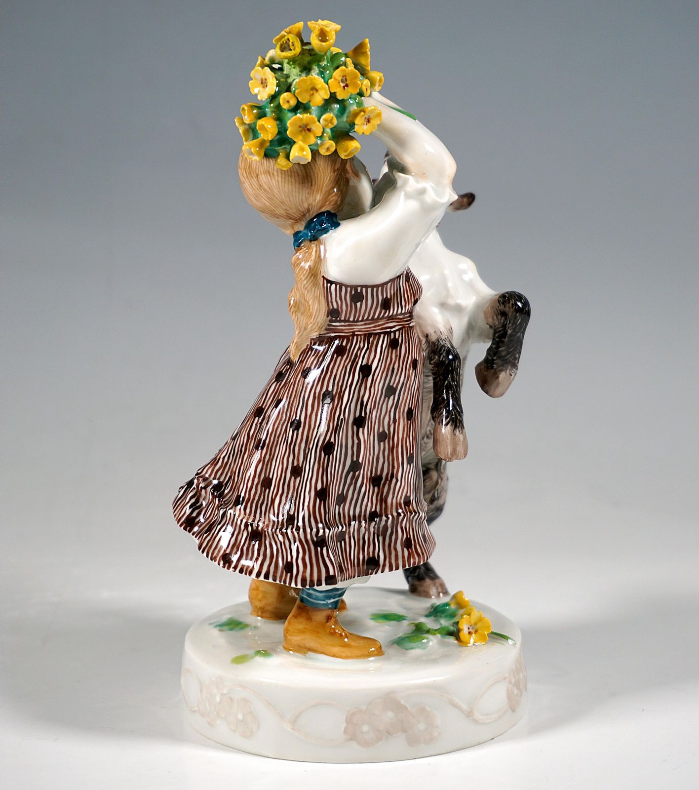 Art Nouveau Group 'Girl With Goat', By Erich Hoesel, Meissen Germany, Ca 1905 photo Art