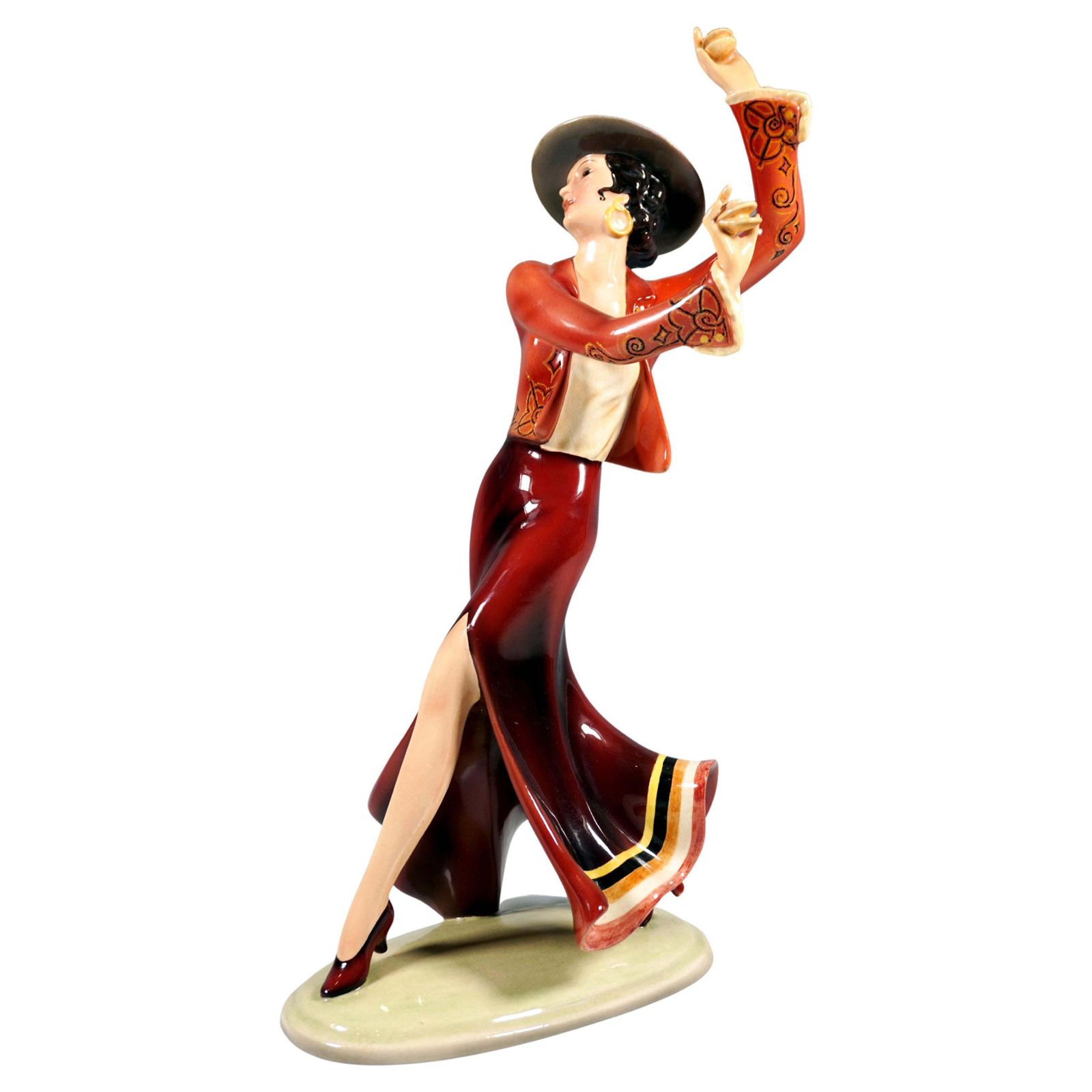 Goldscheider Art Déco Figure 'Spanish Dance', By Josef Lorenzl, Ca 1939