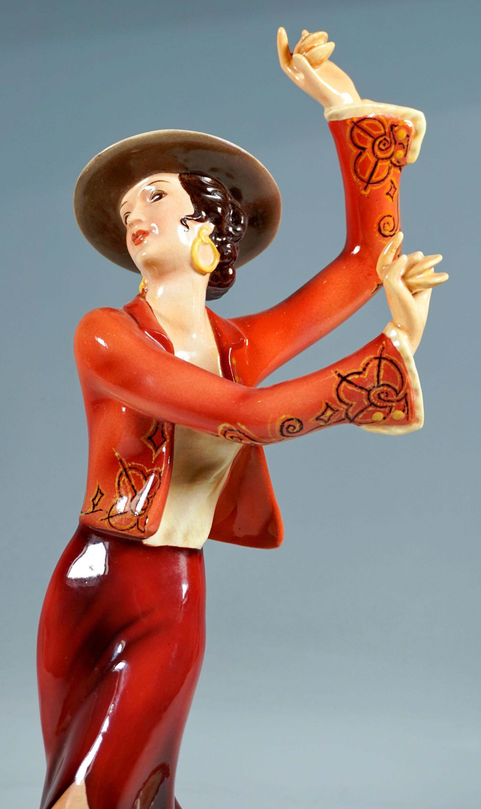 Goldscheider Art Déco Figure 'Spanish Dance', By Josef Lorenzl, Ca 1939 photo 4174.0