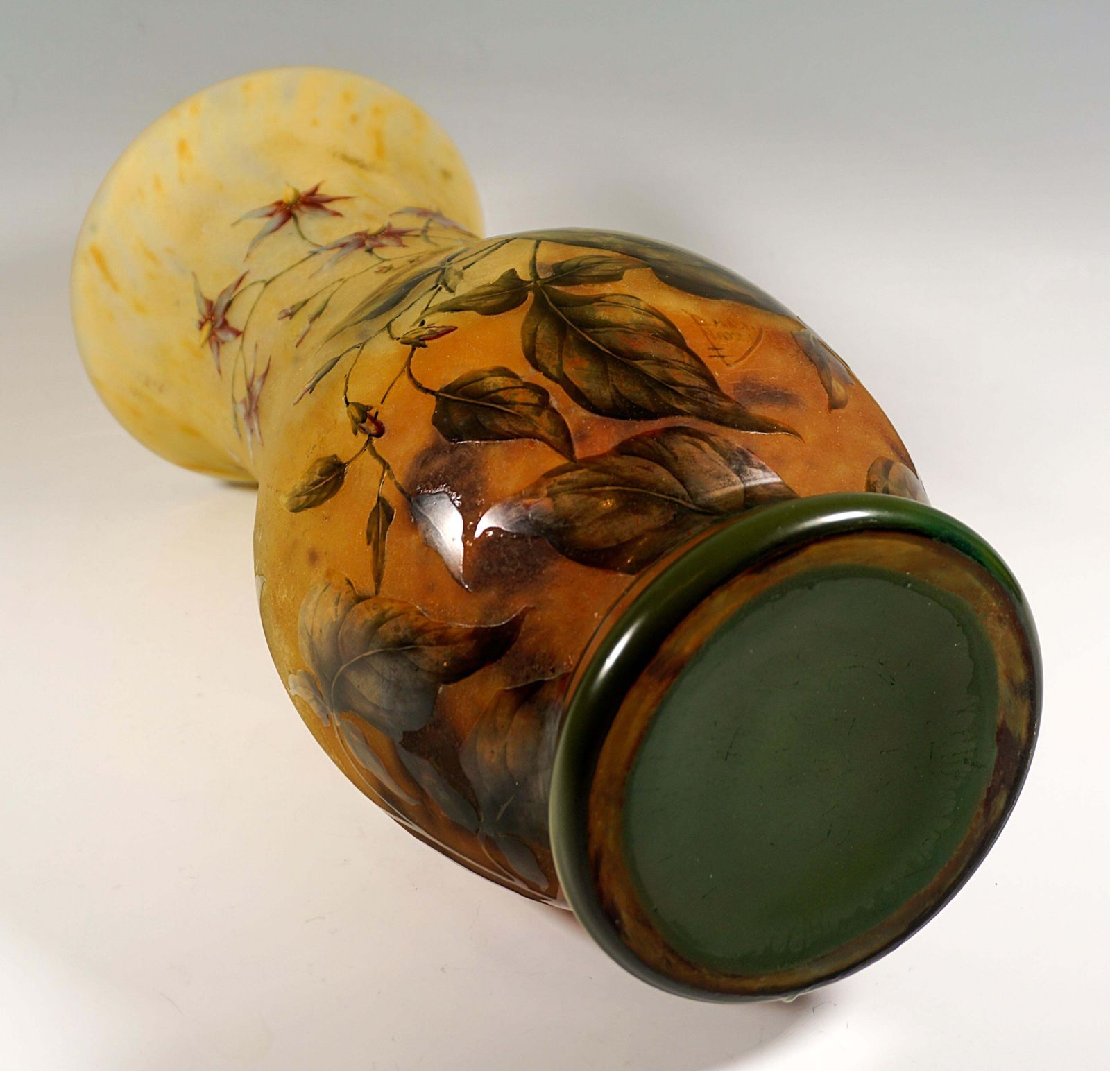 photo furniture Large Art Nouveau Cameo Vase, Solanum Dulcamara Decor, Daum Nancy, France, 1910