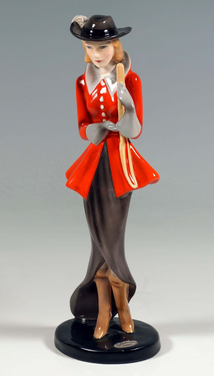 Goldscheider Art Deco Figurine, Lady In Riding Costume, By Claire Weiss, Ca 1937 photo Home Decor