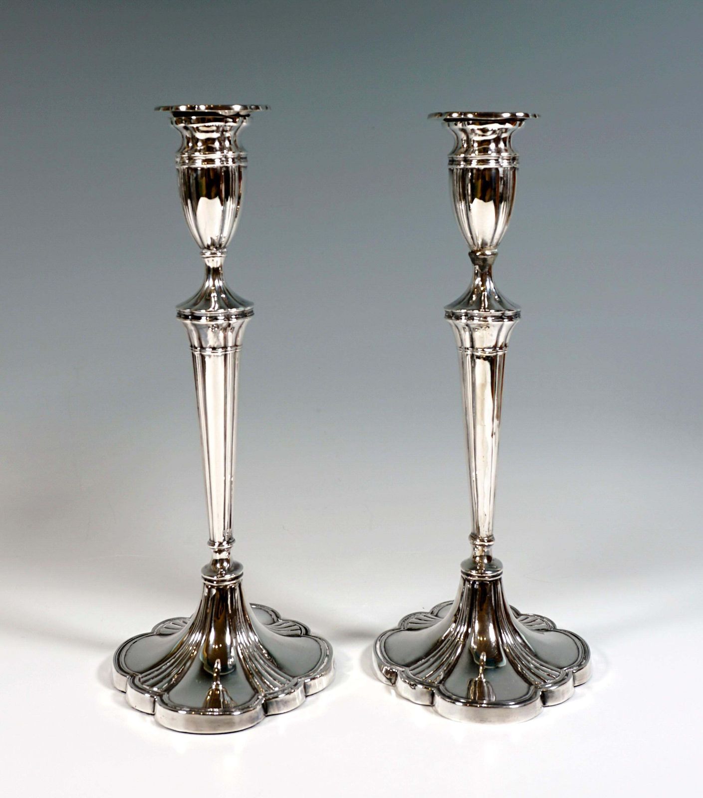 Pair Of Elegant Silver 925 Candle Holders, London, England, 20th Century photo furniture