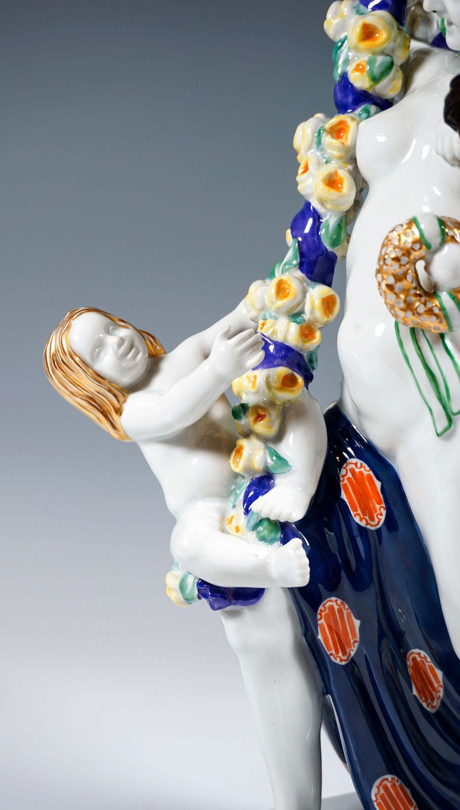 photo for sale Large Meissen Art Nouveau Figure, Flora With Cupids, By Emmerich Oehler, Ca 1913