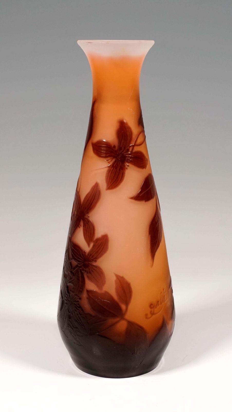Art Nouveau Flacon Shape Vase With Clematis Decor, émile Gallé, France 1903/04 photo furniture